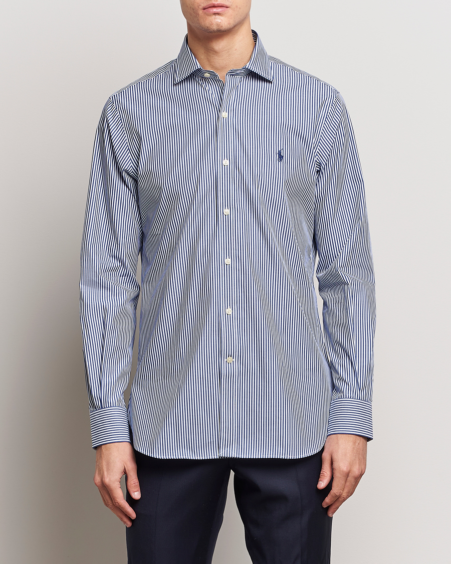 Herren | Hemden | Polo Ralph Lauren | Poplin Striped Dress Shirt Royal/White