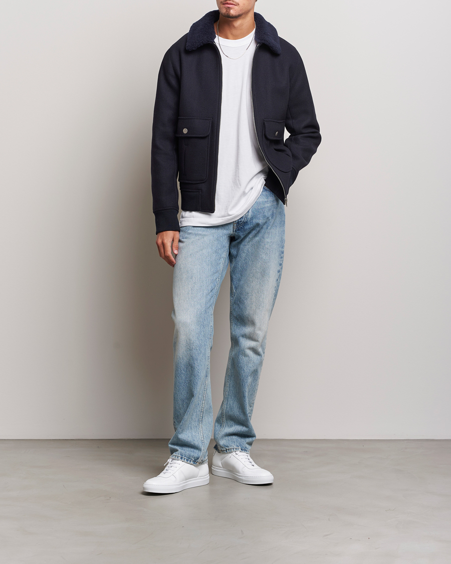 Herren | Jacken | A.P.C. | Ben Shearling Bomber Jacket Dark Navy