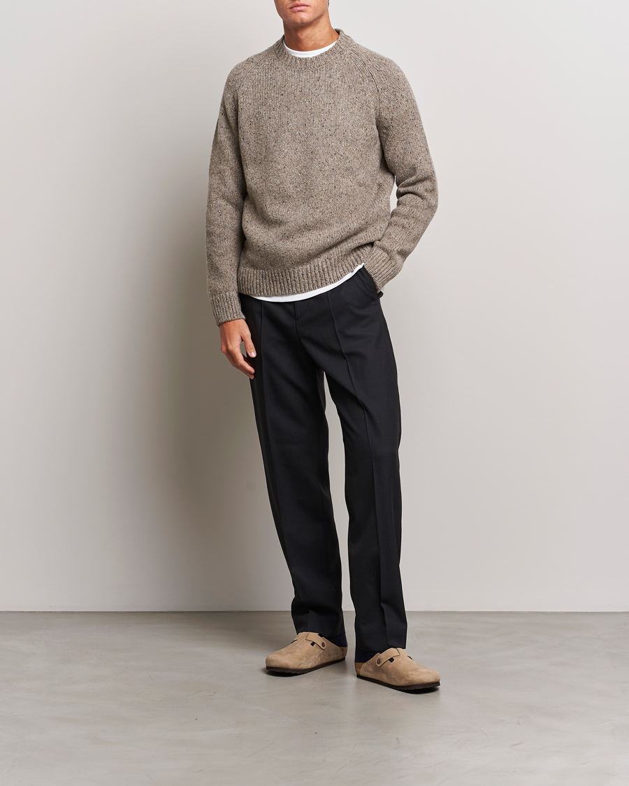 Herren | Pullover | A.P.C. | Harris Wool Knitted Crew Neck Sweater Taupe