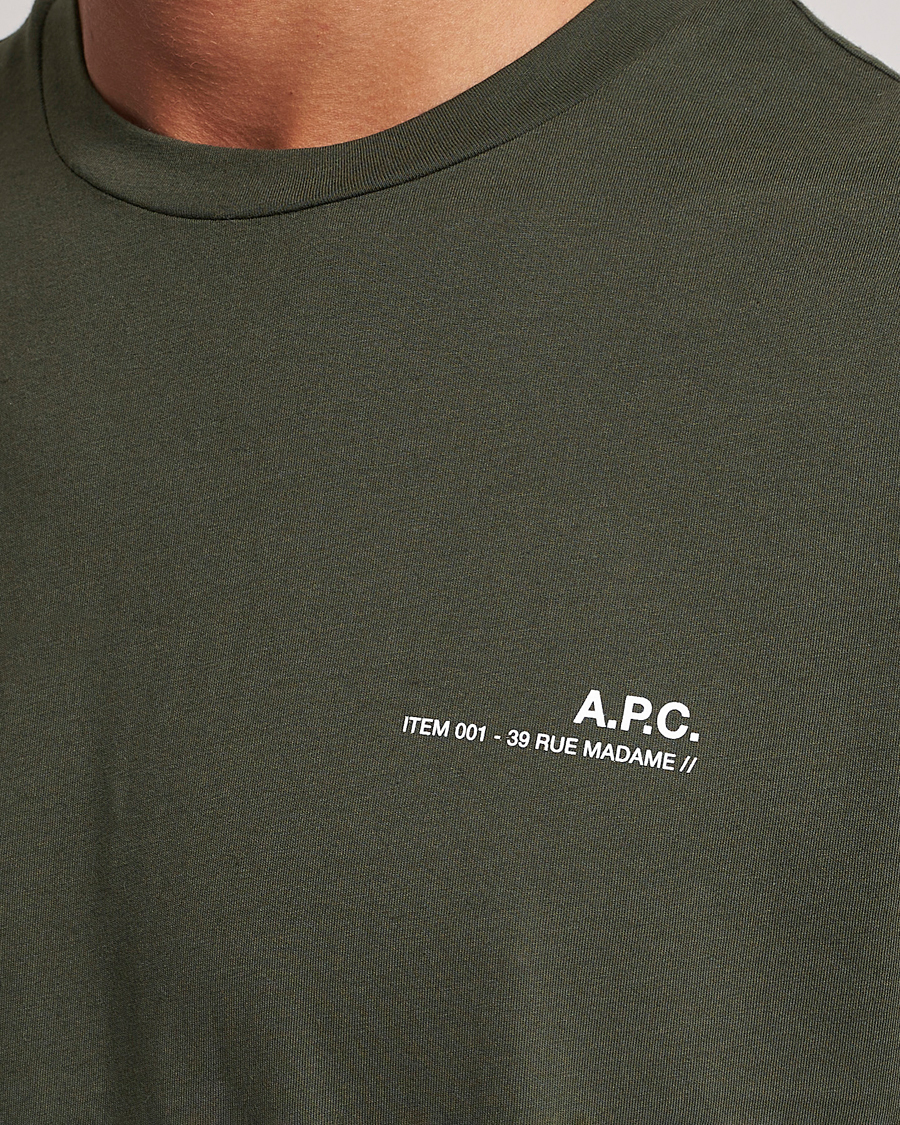 Herren | T-Shirts | A.P.C. | Item Short Sleeve T-Shirt Kaki