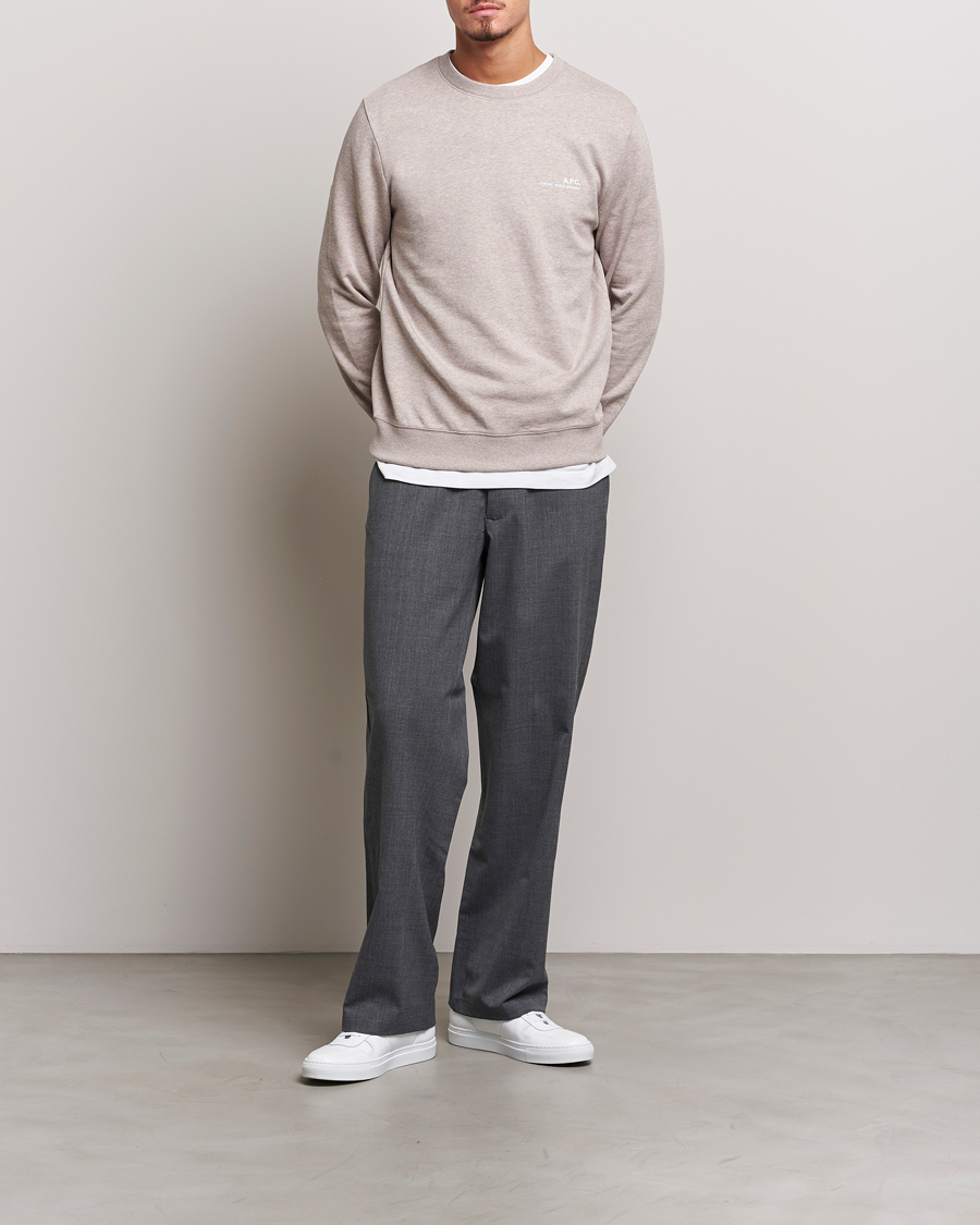 Herren | Pullover | A.P.C. | Item Crew Neck Sweatshirt Beige Chine