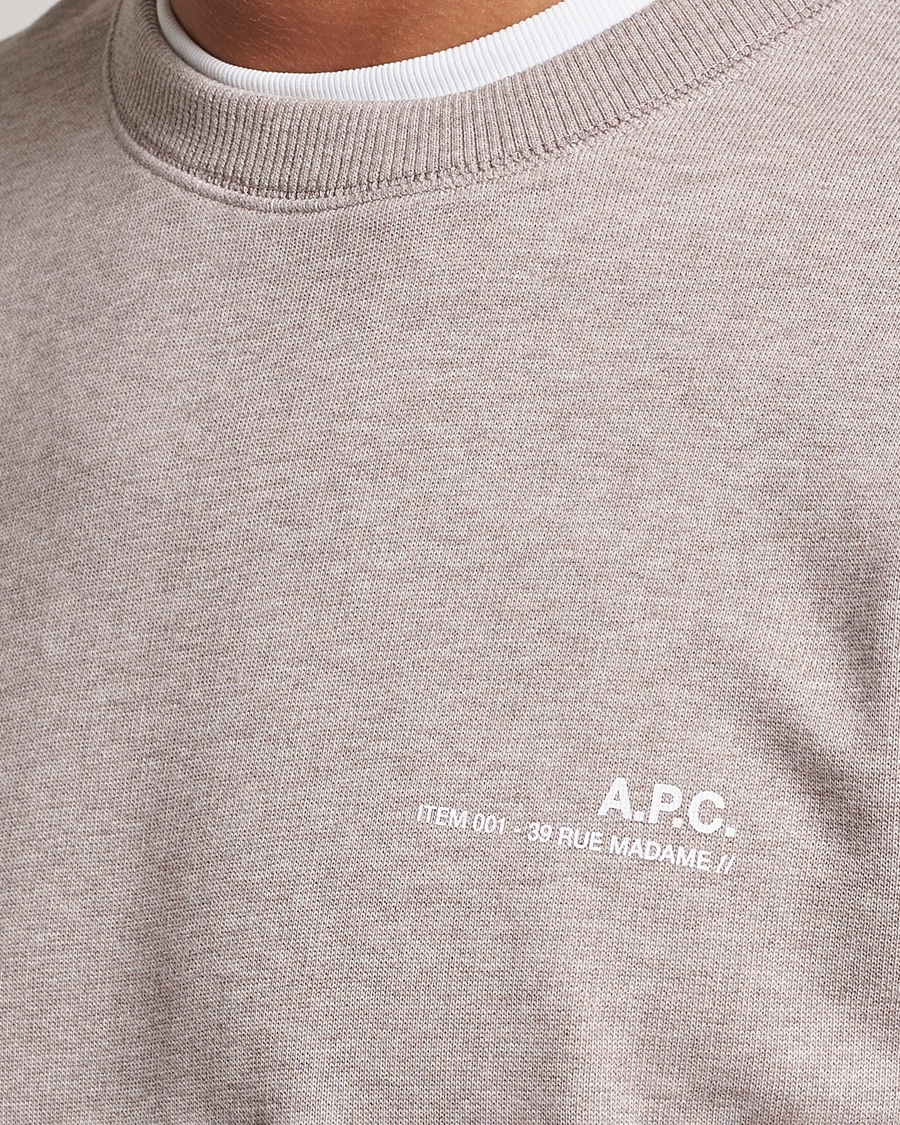Herren | Pullover | A.P.C. | Item Crew Neck Sweatshirt Beige Chine