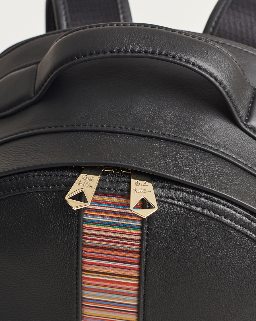 Herren | Paul Smith Leather Stripe Backpack Black | Paul Smith | Leather Stripe Backpack Black