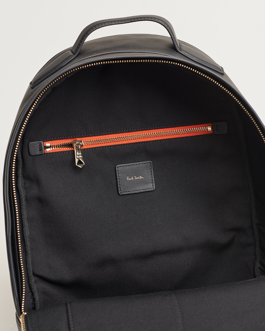 Herren | Paul Smith Leather Stripe Backpack Black | Paul Smith | Leather Stripe Backpack Black