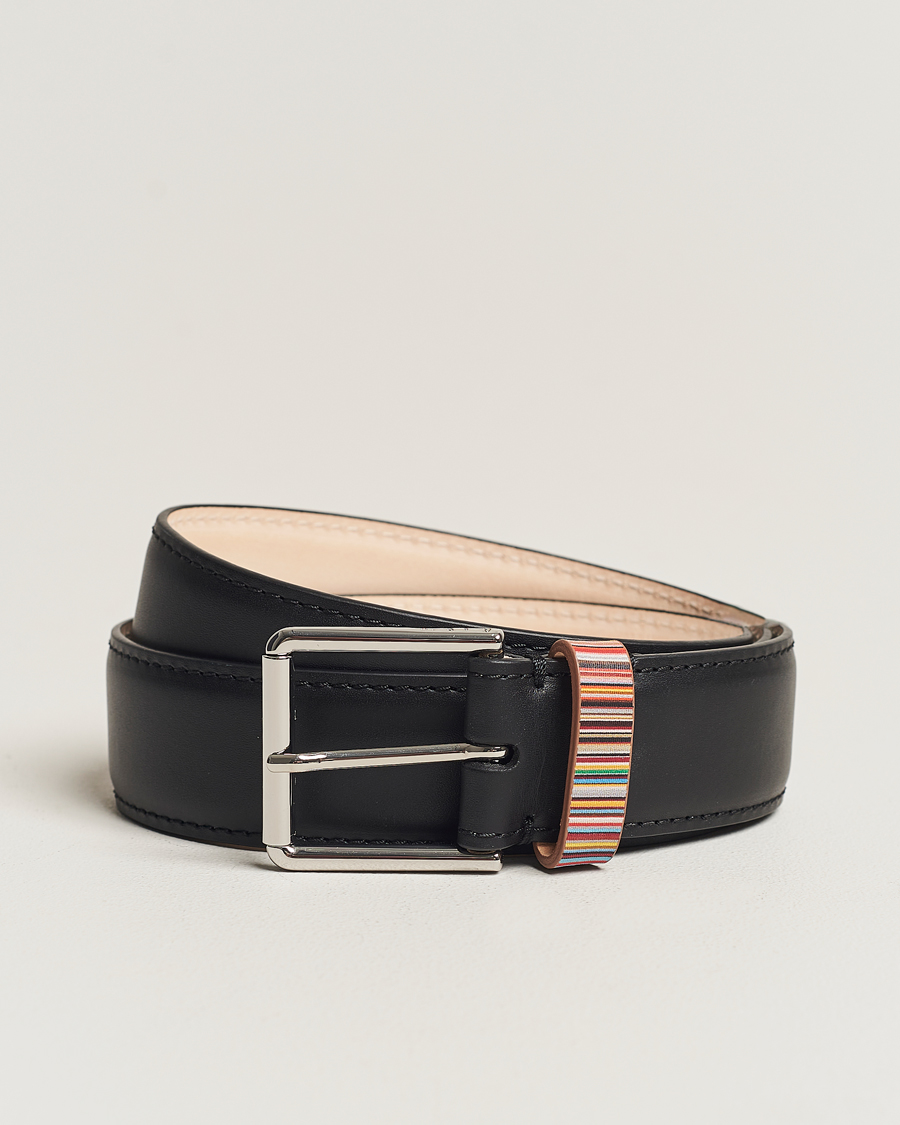Herren | Paul Smith Leather Stripe Belt Black | Paul Smith | Leather Stripe Belt Black