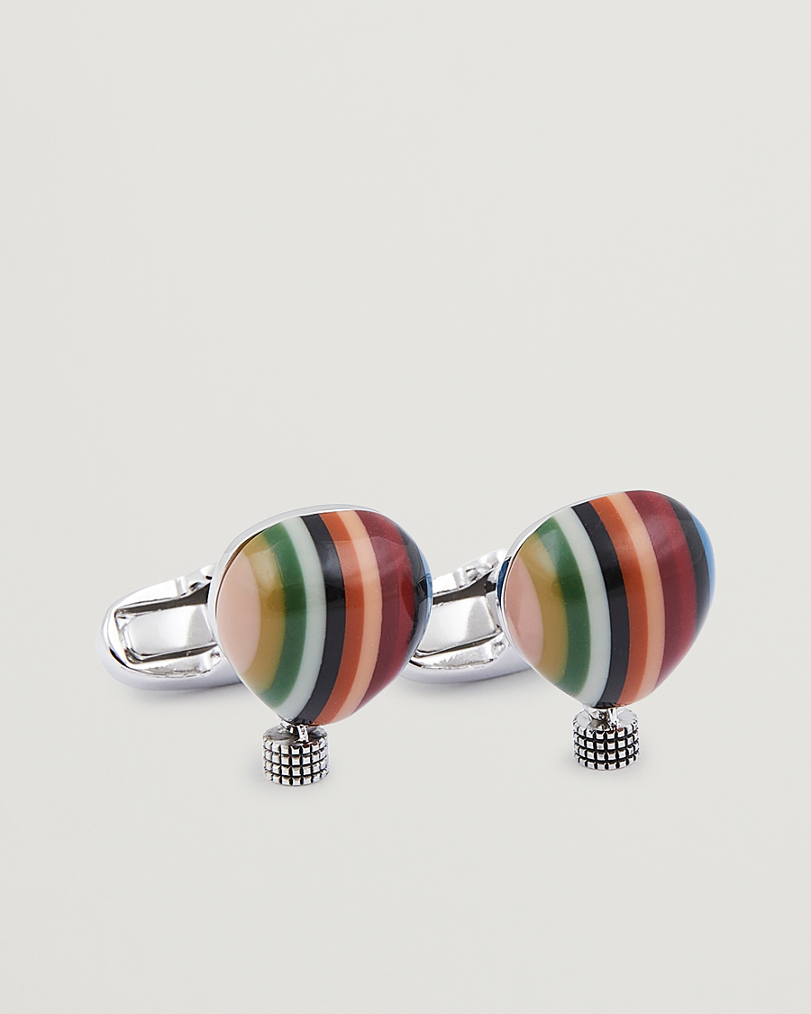 Herren | Paul Smith Air Ballon Stripe Cufflink Silver | Paul Smith | Air Ballon Stripe Cufflink Silver