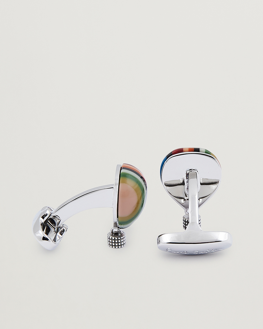 Herren | Paul Smith Air Ballon Stripe Cufflink Silver | Paul Smith | Air Ballon Stripe Cufflink Silver