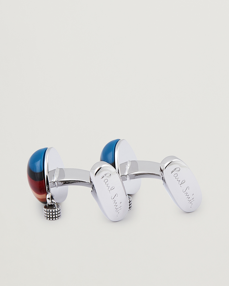 Herren | Paul Smith Air Ballon Stripe Cufflink Silver | Paul Smith | Air Ballon Stripe Cufflink Silver