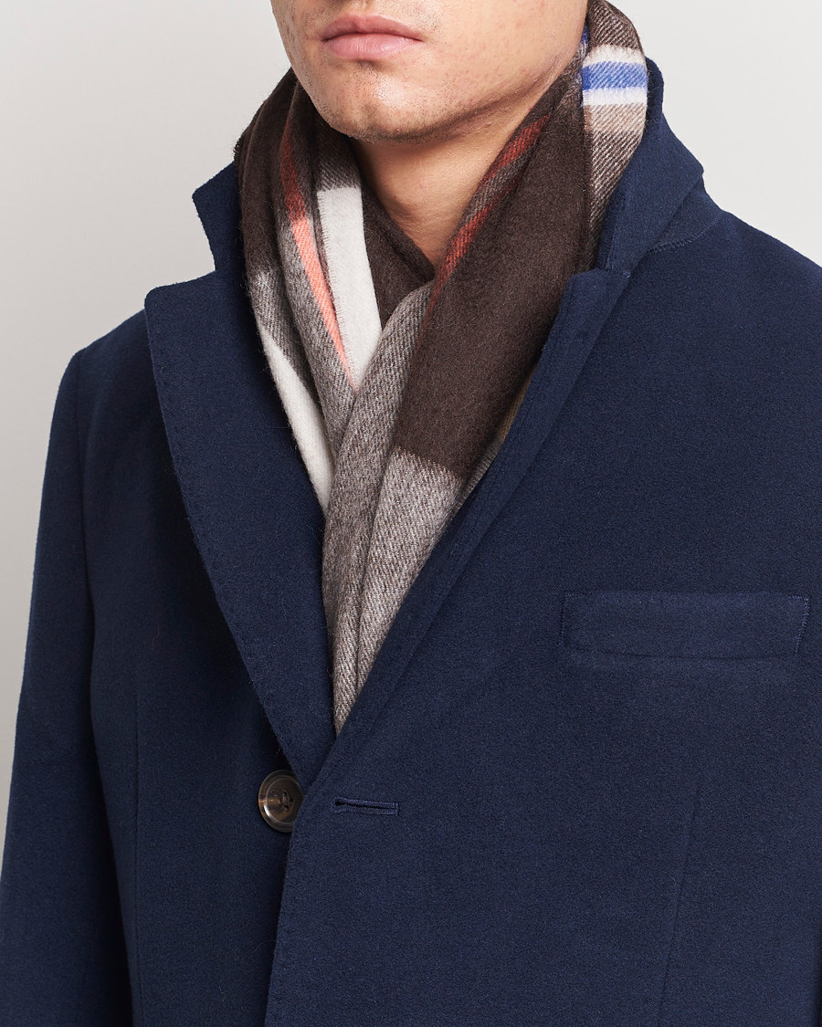 Herren | Paul Smith Lambswool Checked Scarf Brown Multi | Paul Smith | Lambswool Checked Scarf Brown Multi