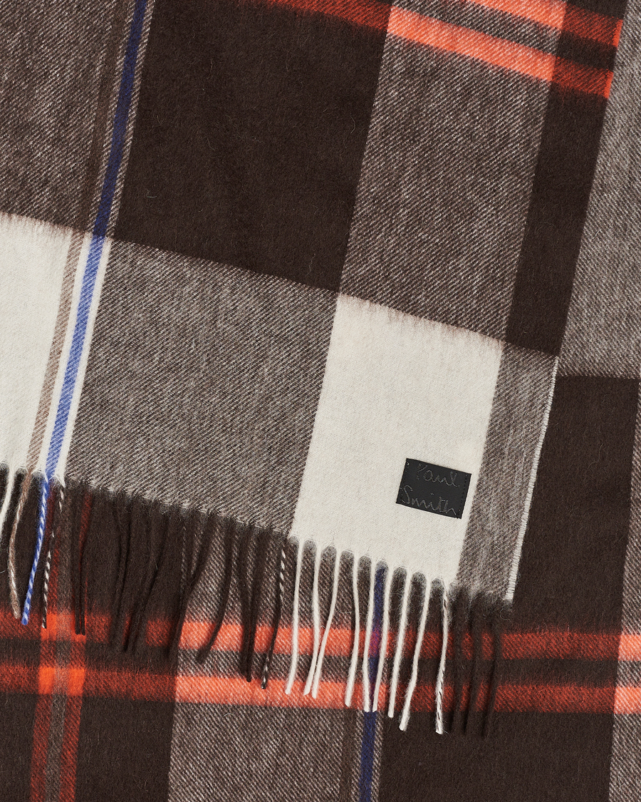 Herren | Paul Smith Lambswool Checked Scarf Brown Multi | Paul Smith | Lambswool Checked Scarf Brown Multi