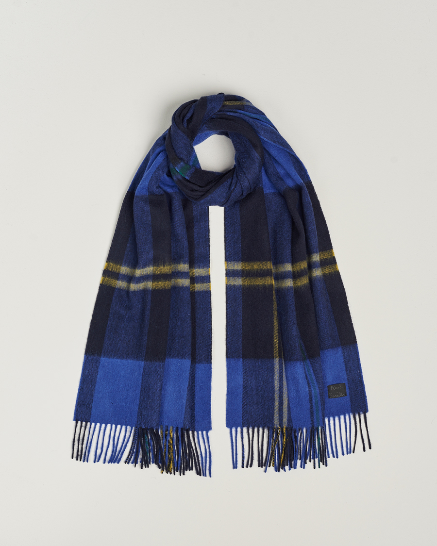 Herren | Paul Smith Lambswool Checked Scarf Blue Multi | Paul Smith | Lambswool Checked Scarf Blue Multi