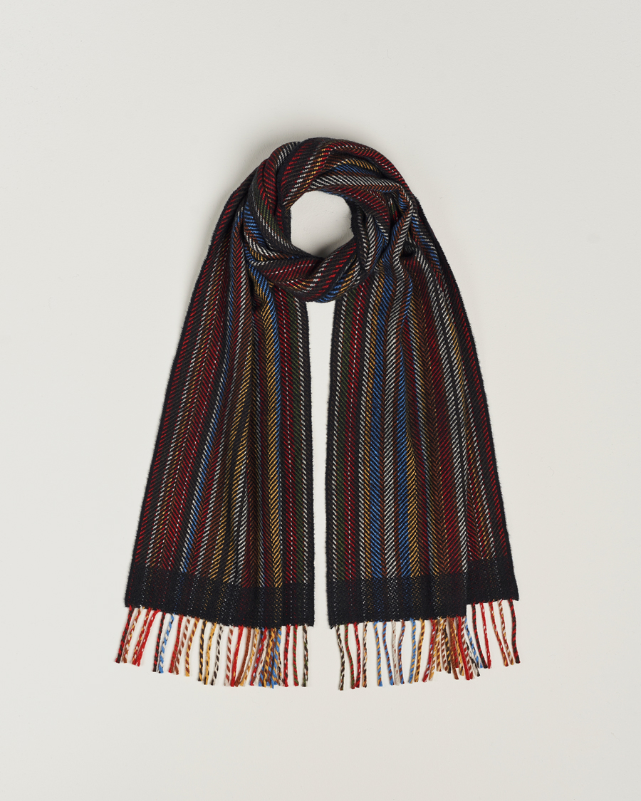 Herren | Paul Smith Wool/Cashmere Stripe Herringbone Scarf Multi | Paul Smith | Wool/Cashmere Stripe Herringbone Scarf Multi