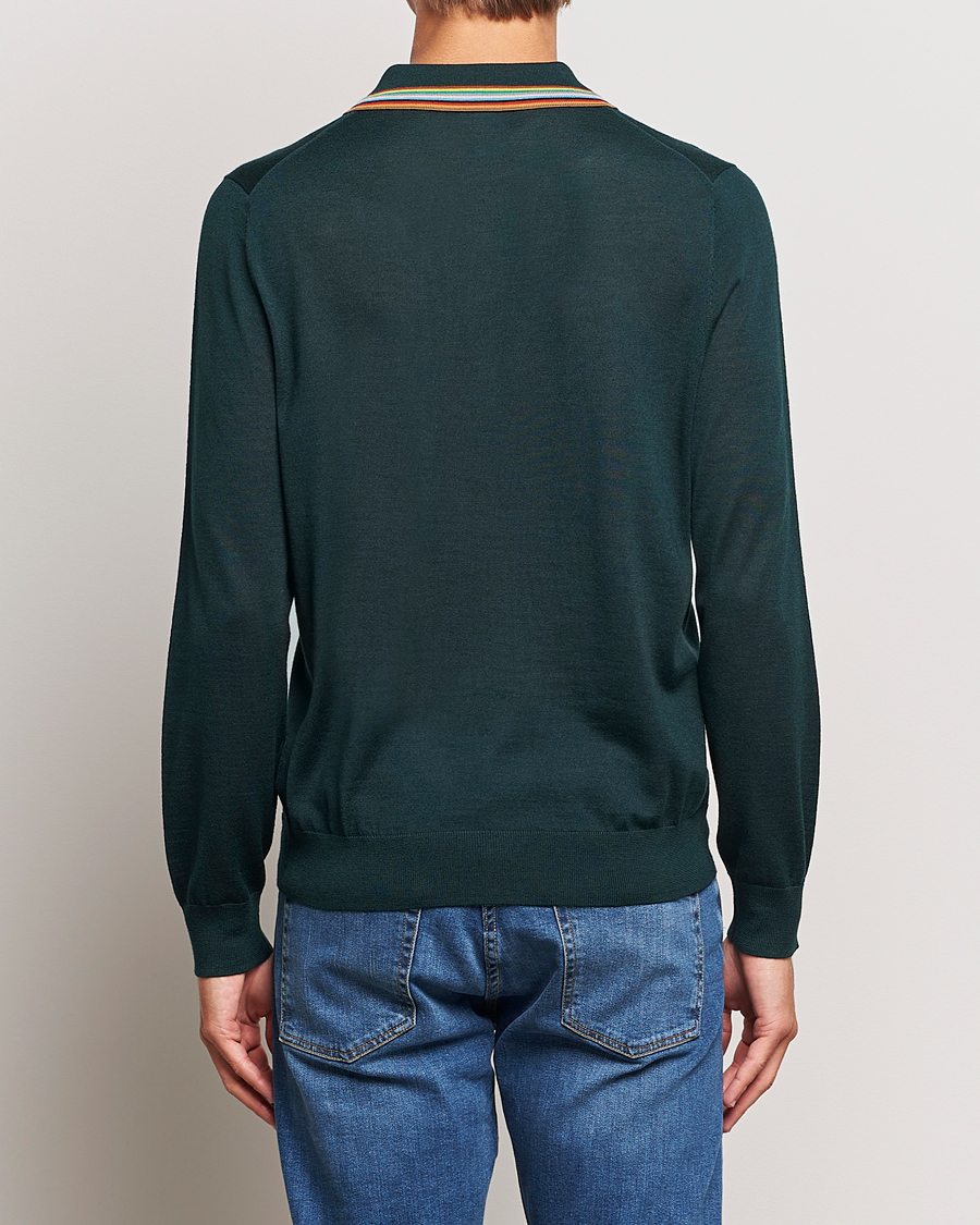 Herren | Pullover | Paul Smith | Wool/Silk Knitted Polo Dark Green