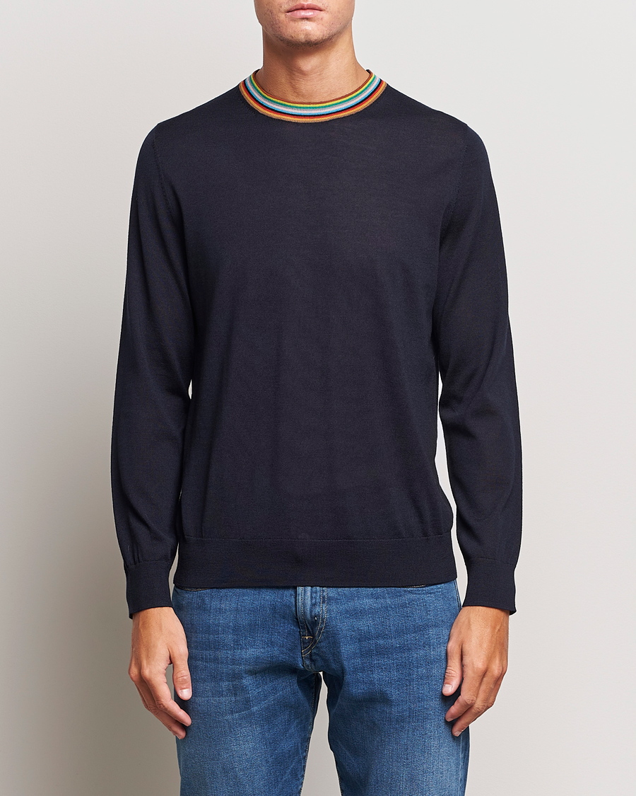 Herren | Pullover | Paul Smith | Wool/Silk Knitted Crew Neck Navy