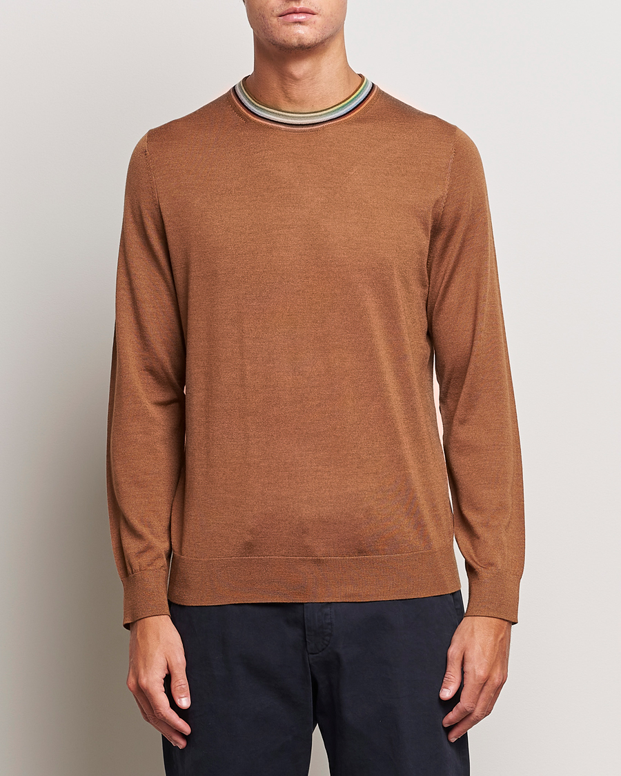 Herren | Pullover | Paul Smith | Wool/Silk Knitted Crew Neck Brown