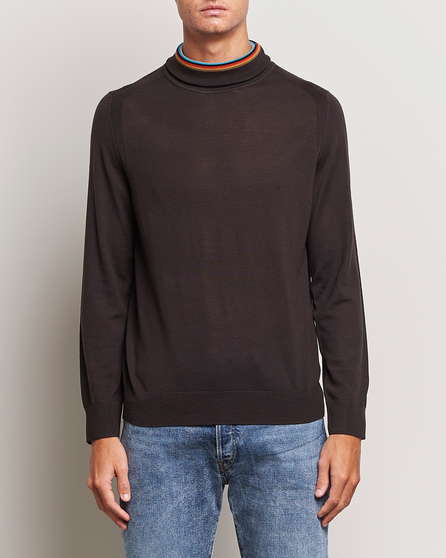 Herren | Pullover | Paul Smith | Merino Wool Knitted Polo Brown