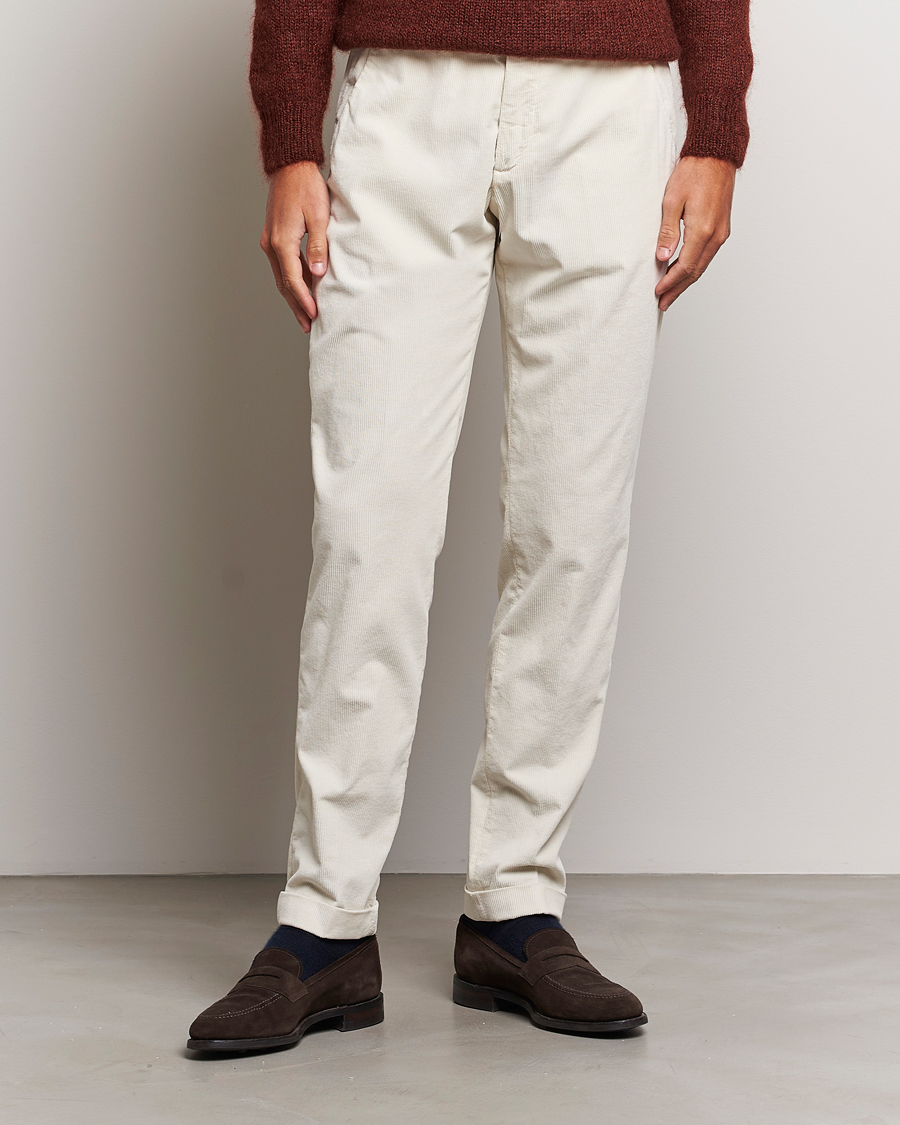 Herren | Hosen | Briglia 1949 | Slim Fit Corduroy Trousers Off White