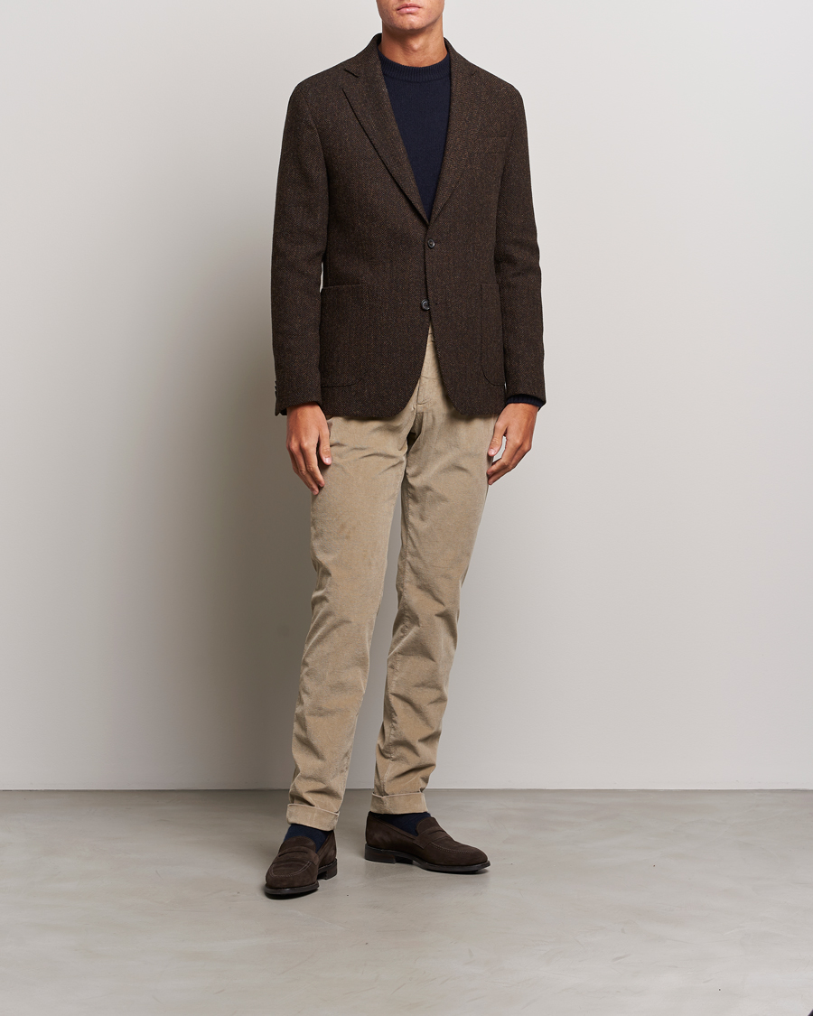 Herren | Hosen | Briglia 1949 | Slim Fit Corduroy Trousers Beige
