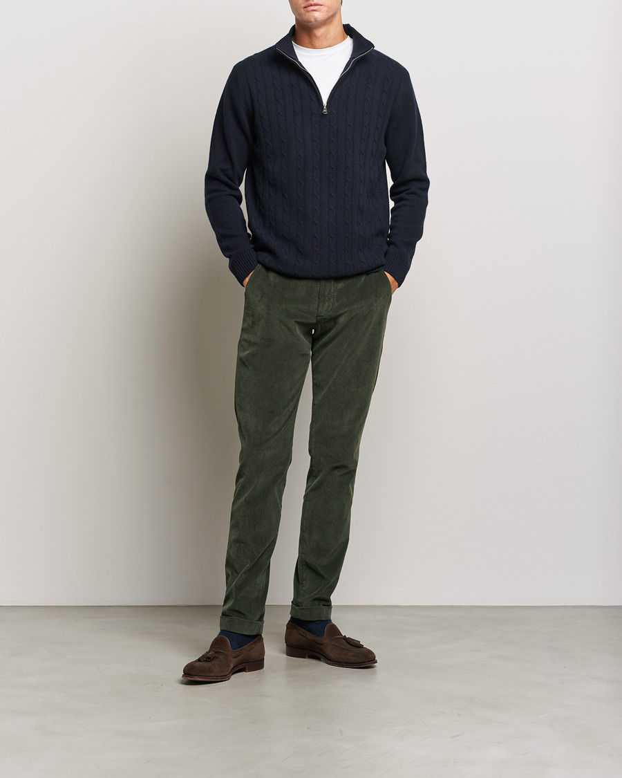 Herren | Hosen | Briglia 1949 | Slim Fit Corduroy Trousers Dark Green