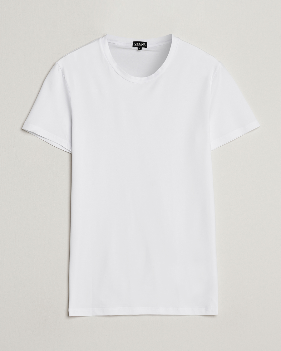 Herren | T-Shirts | Zegna | Stretch Cotton Round Neck T-Shirt White