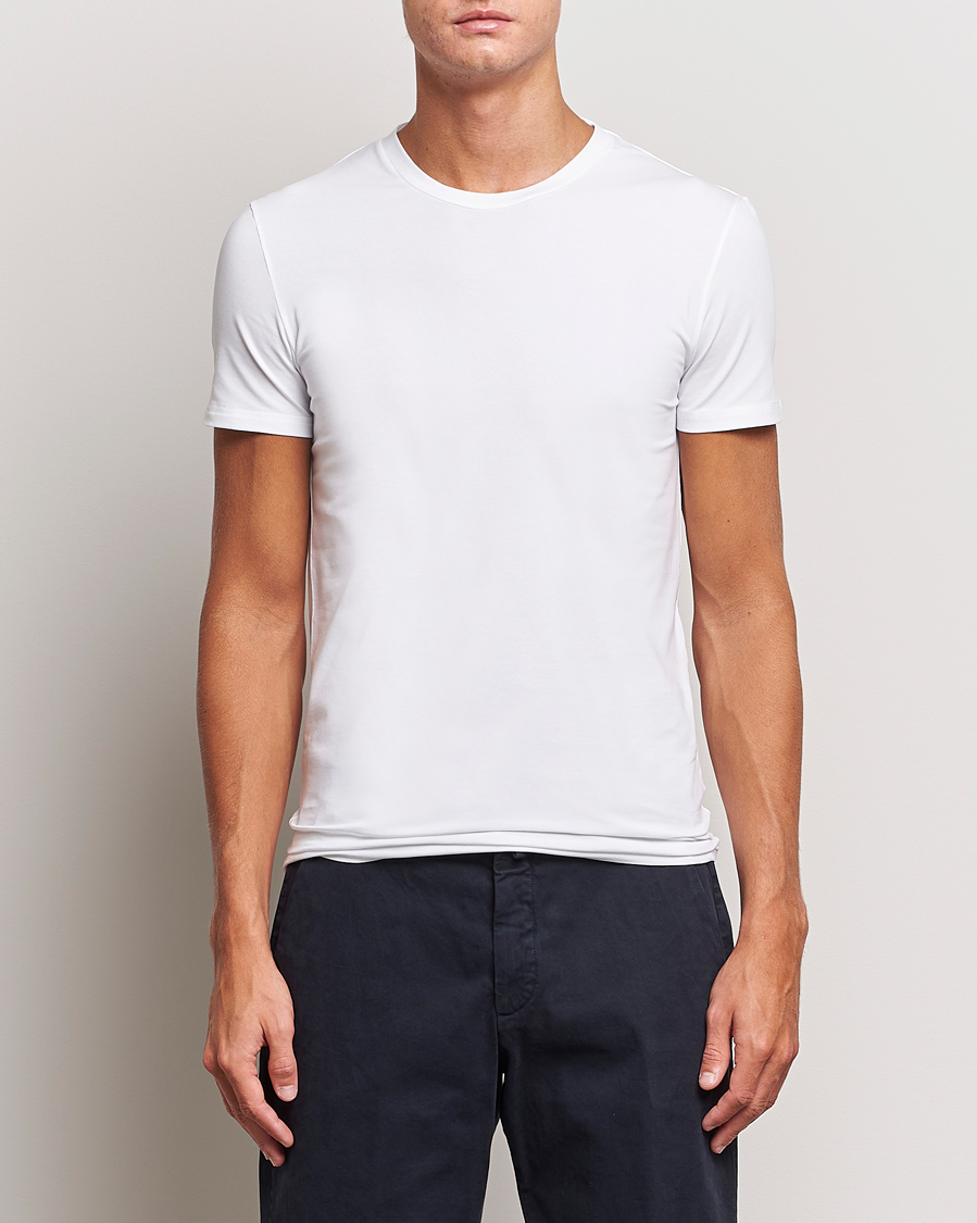 Herren | Zegna | Zegna | Stretch Cotton Round Neck T-Shirt White