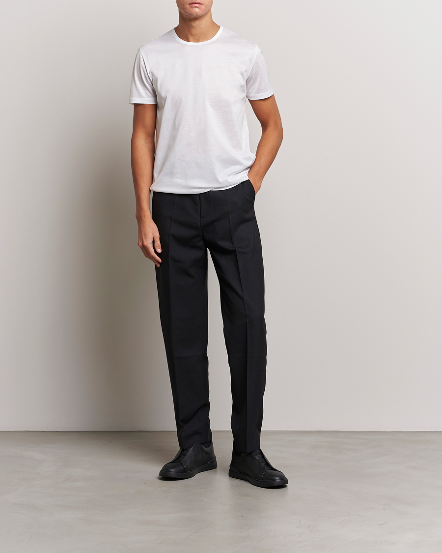 Herren | T-Shirts | Zegna | Filoscozia Pure Cotton Round Neck T-Shirt White