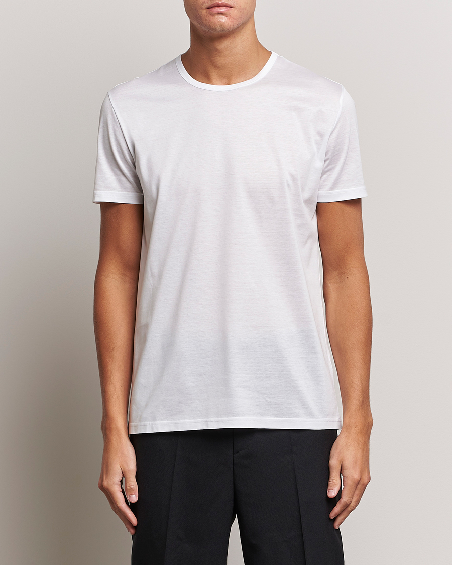 Herren | Zegna | Zegna | Filoscozia Pure Cotton Round Neck T-Shirt White
