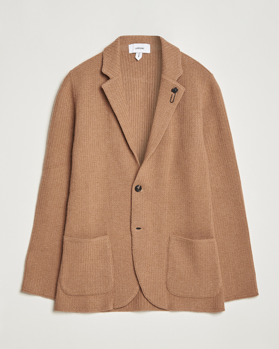 Herren | Sakkos | Lardini | Knitted Cashmere Blazer Beige