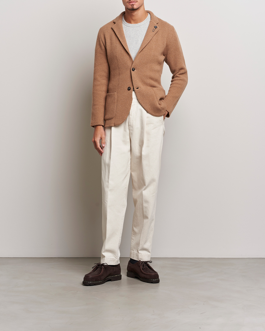 Herren | Sakkos | Lardini | Knitted Cashmere Blazer Beige