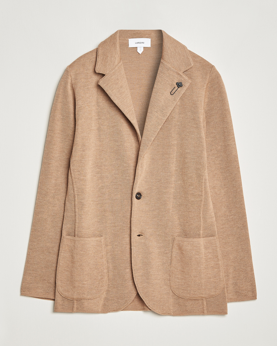 Herren | Sakkos | Lardini | Knitted Wool Blazer Beige
