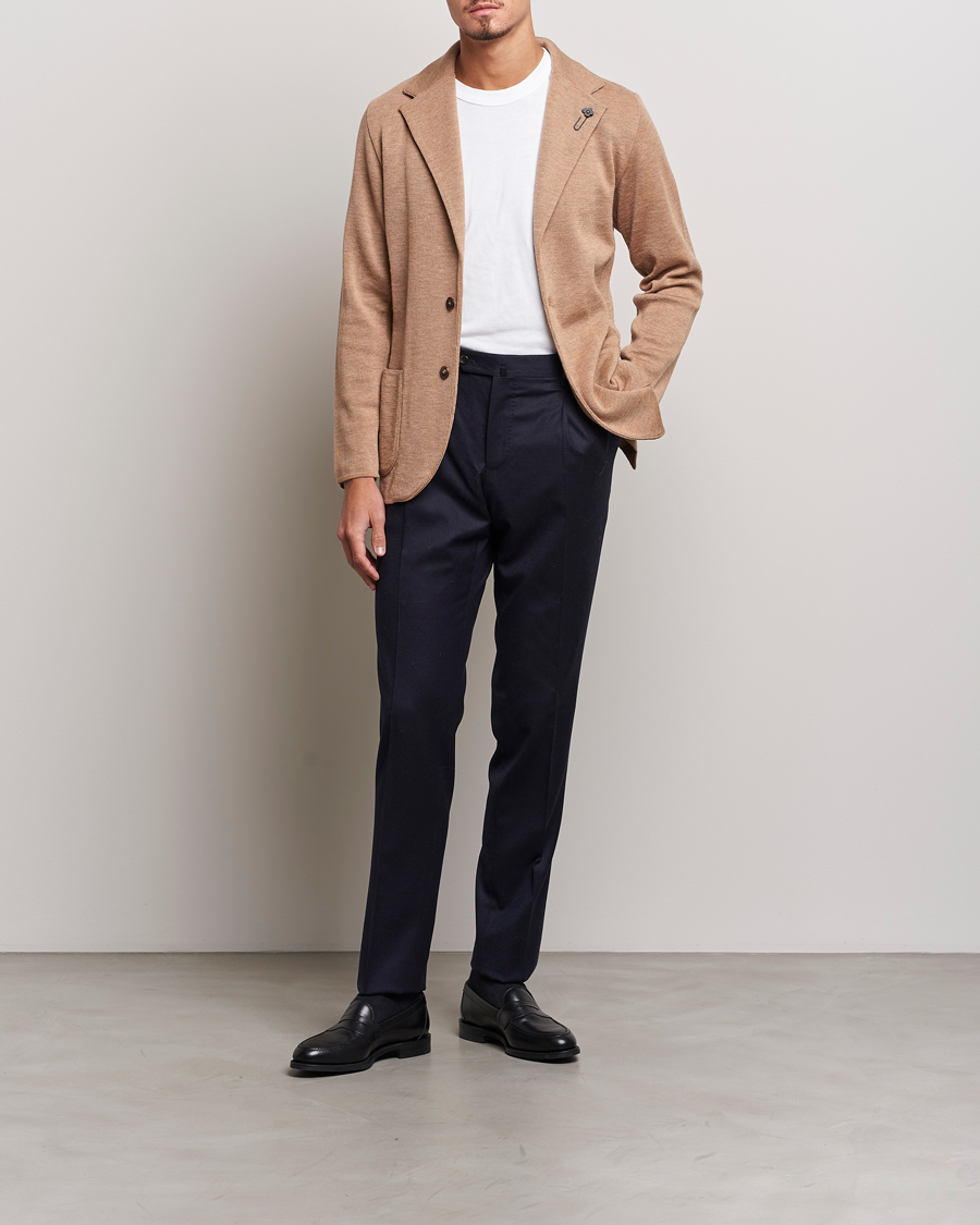 Herren | Sakkos | Lardini | Knitted Wool Blazer Beige