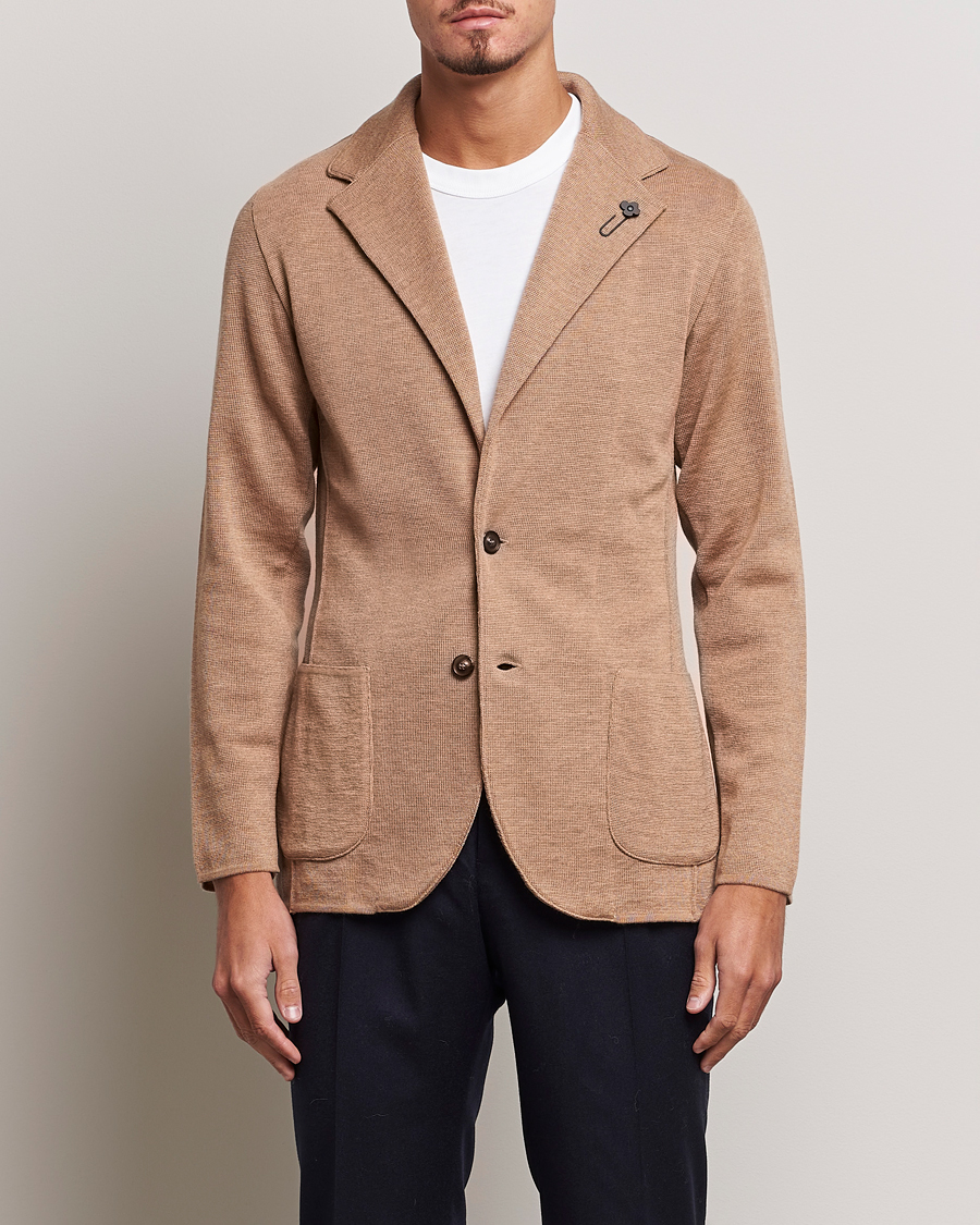 Herren | Sakkos | Lardini | Knitted Wool Blazer Beige
