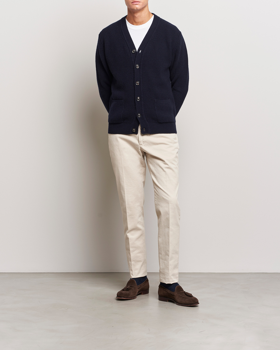 Herren | Pullover | Lardini | Wool/Cashmere Knitted Cardigan Navy