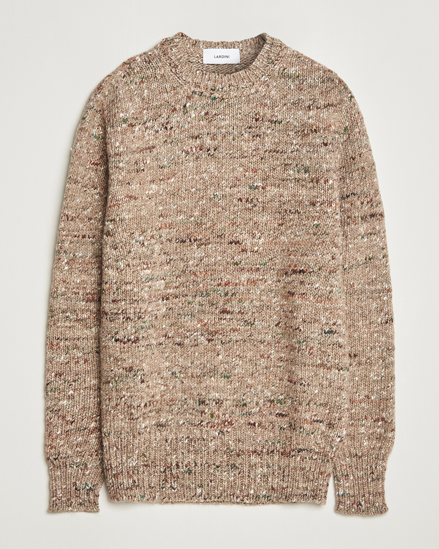 Herren | Pullover | Lardini | Wool/Alpaca/Silk Boucle Roundneck Beige