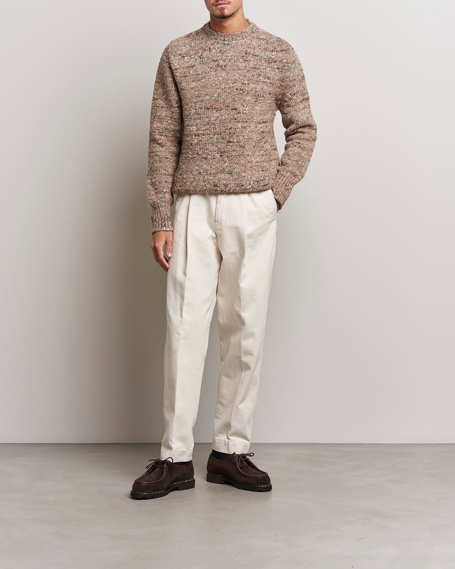 Herren | Pullover | Lardini | Wool/Alpaca/Silk Boucle Roundneck Beige