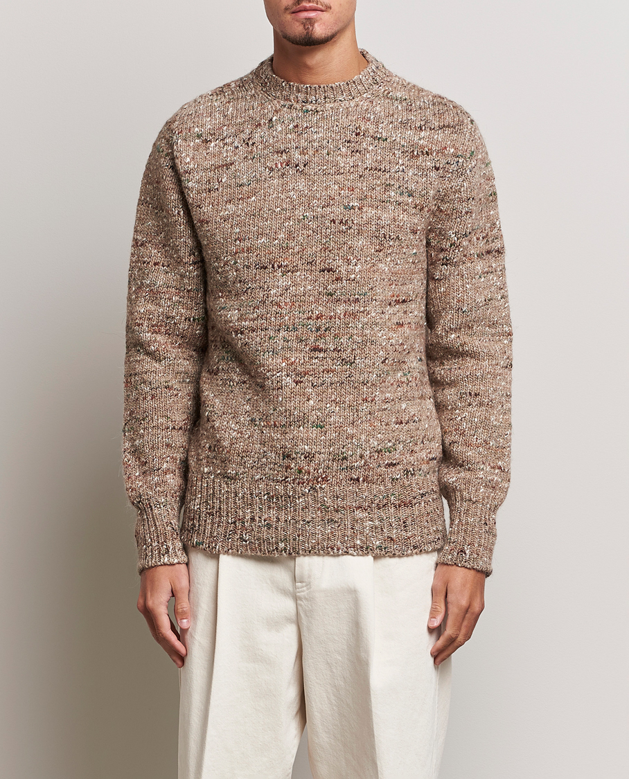 Herren | Pullover | Lardini | Wool/Alpaca/Silk Boucle Roundneck Beige