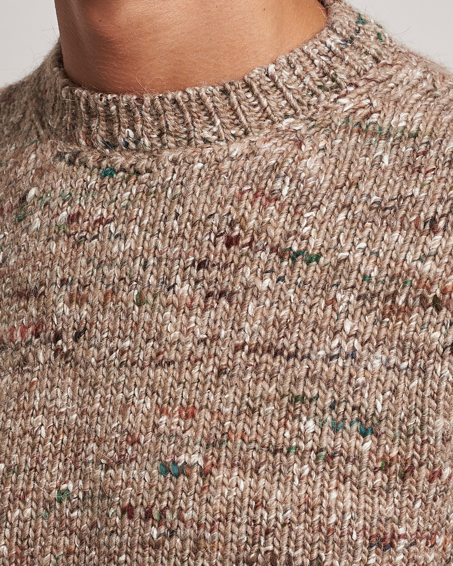 Herren | Pullover | Lardini | Wool/Alpaca/Silk Boucle Roundneck Beige