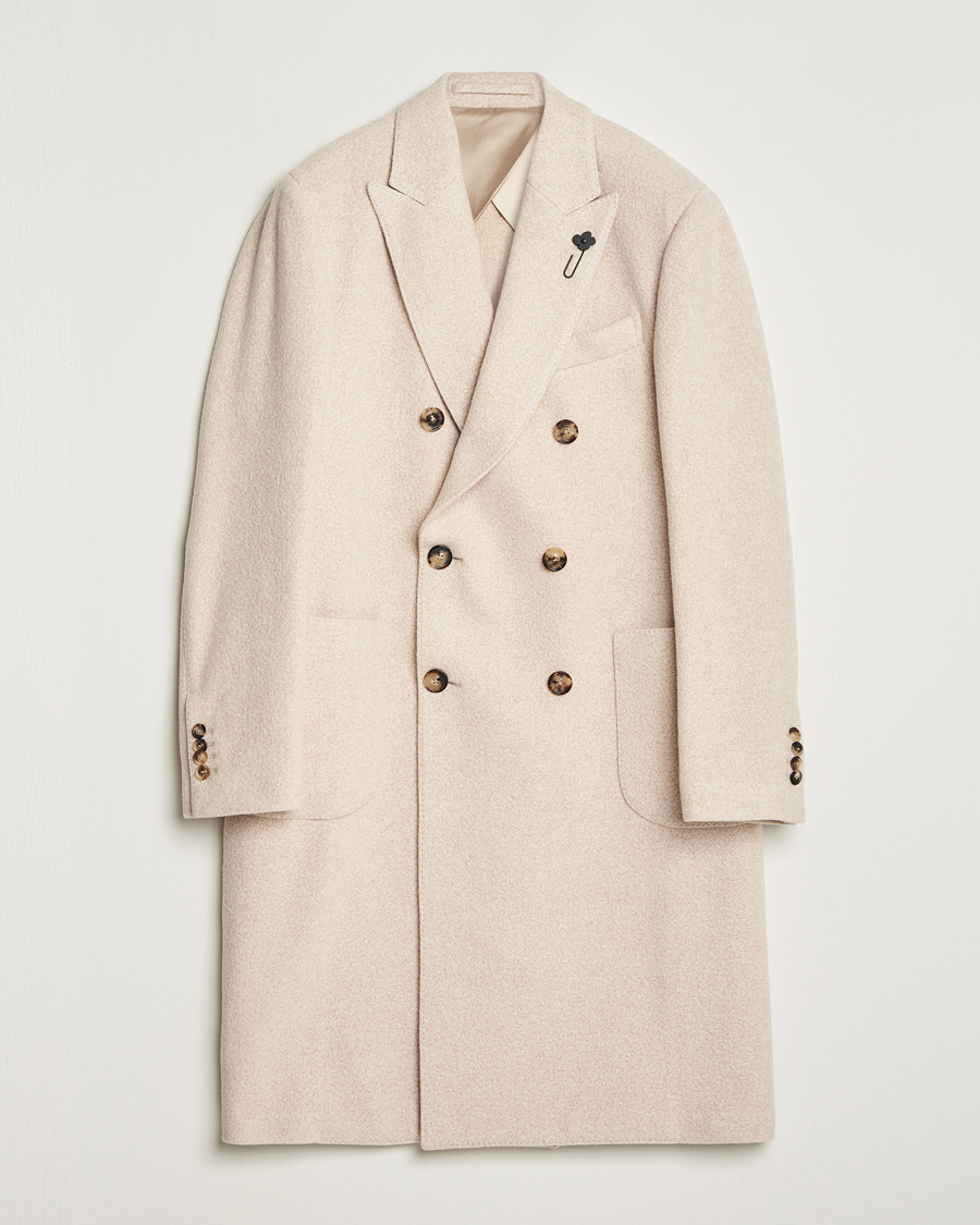 Herren | Jacken | Lardini | Wool/Silk/Cashmere Double Breasted Coat Beige