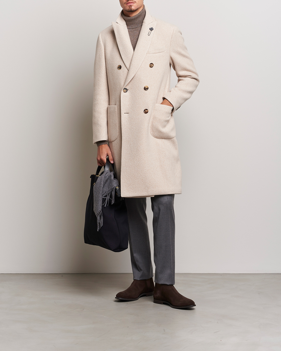 Herren | Jacken | Lardini | Wool/Silk/Cashmere Double Breasted Coat Beige