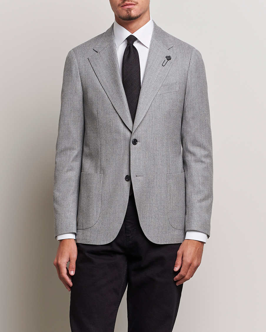 Herren | Sakkos | Lardini | Wool/Cashmerer Flanell Blazer Light Grey