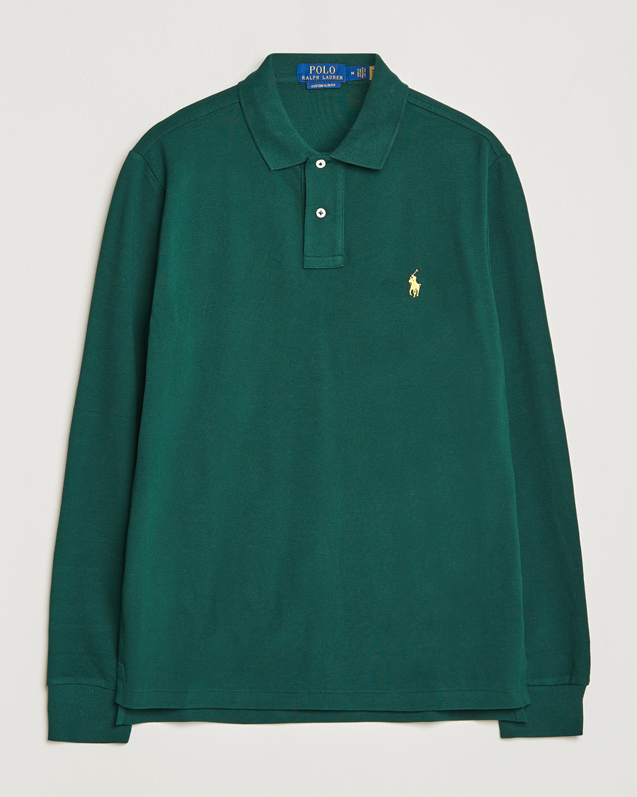 Herren | Pullover | Polo Ralph Lauren | Custom Slim Fit Long Sleeve Polo Hunt Club Green