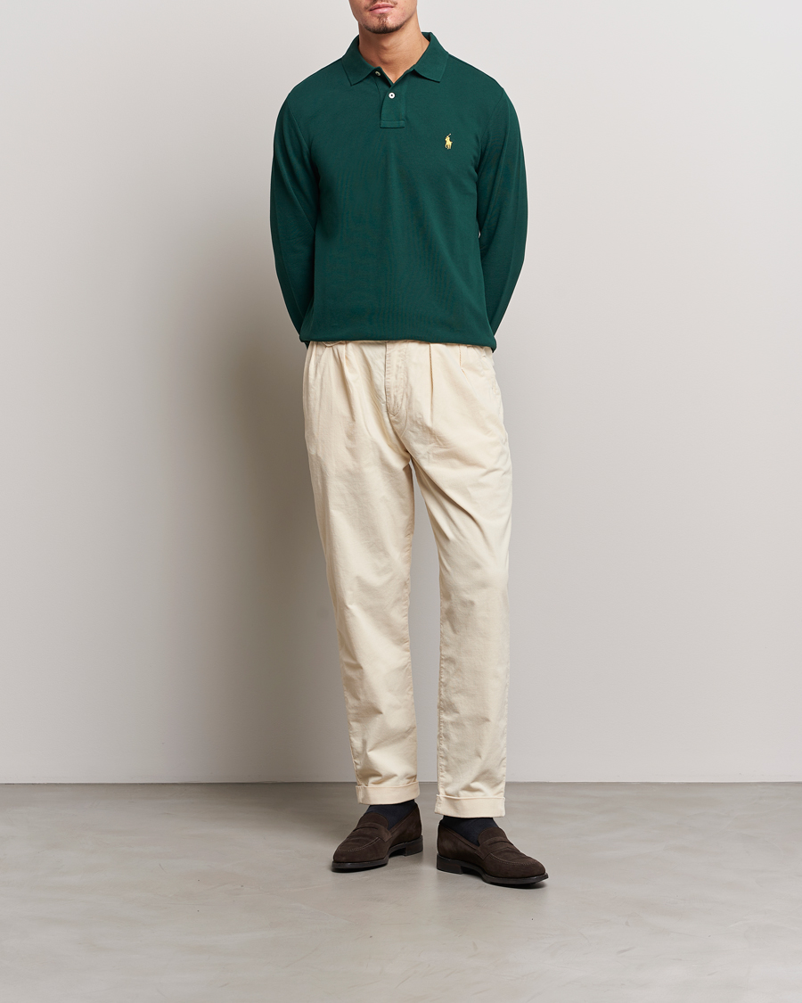 Herren | Pullover | Polo Ralph Lauren | Custom Slim Fit Long Sleeve Polo Hunt Club Green
