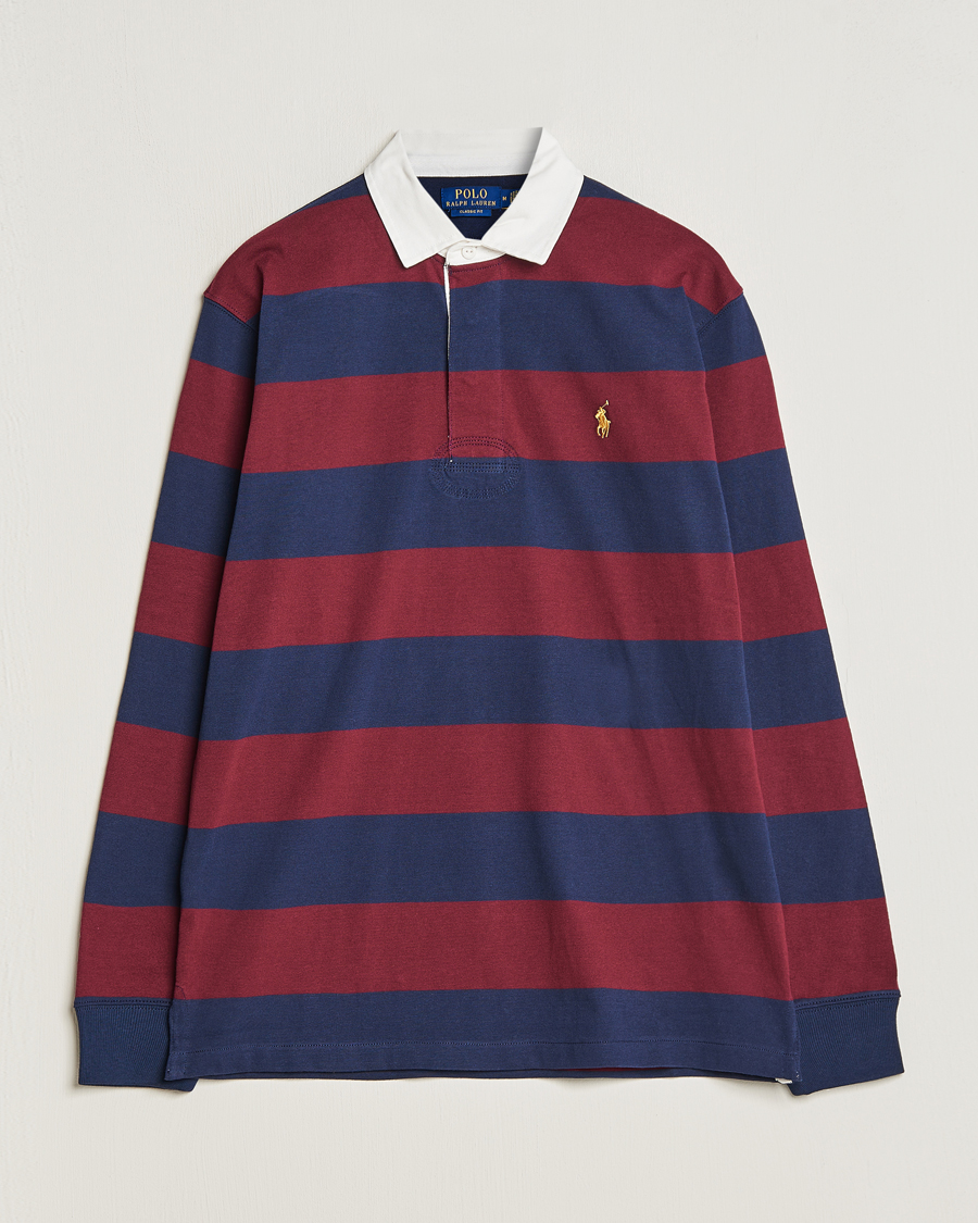 Herren | Pullover | Polo Ralph Lauren | Jersey Striped Rugger Navy/Wine