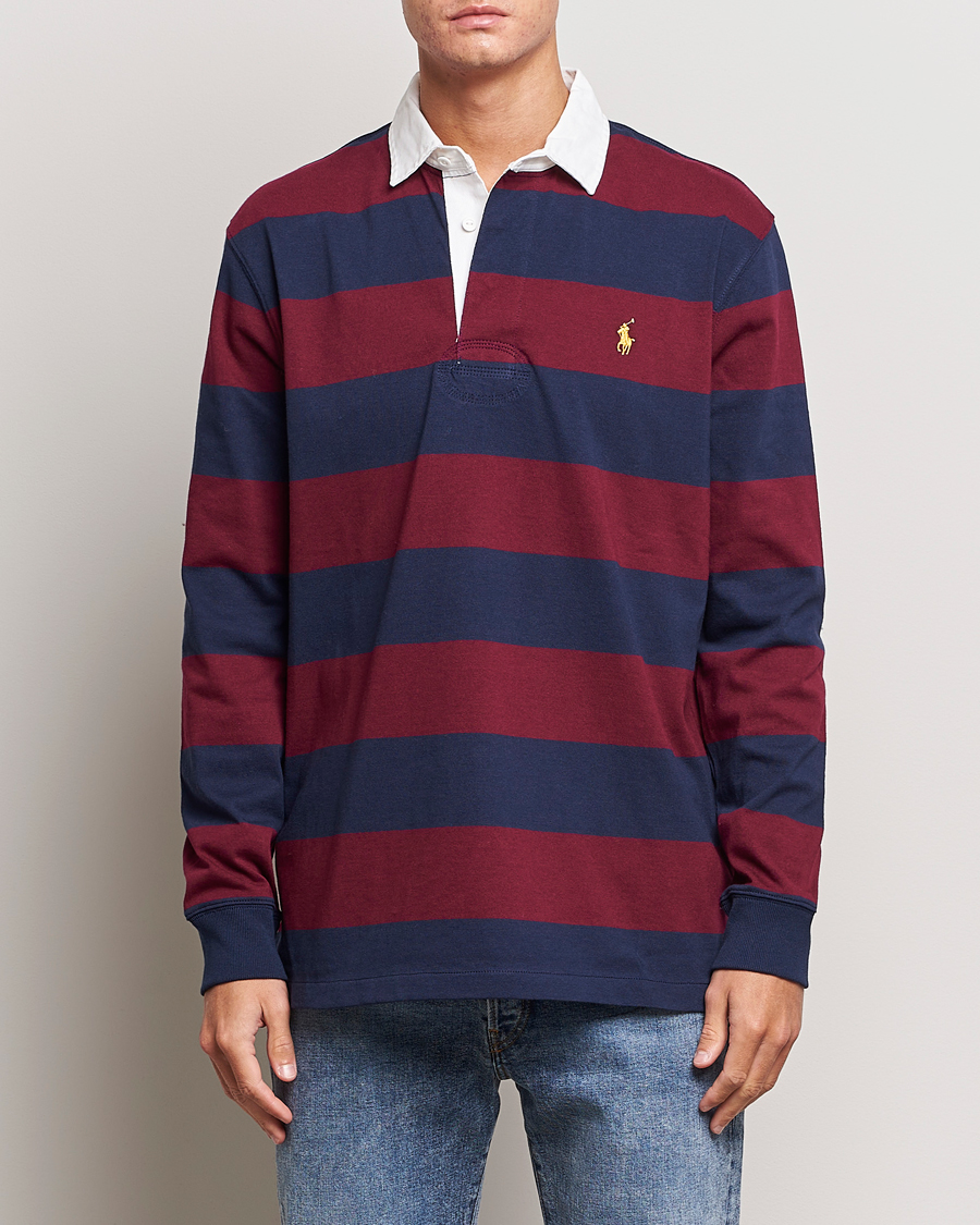 Herren | Pullover | Polo Ralph Lauren | Jersey Striped Rugger Navy/Wine