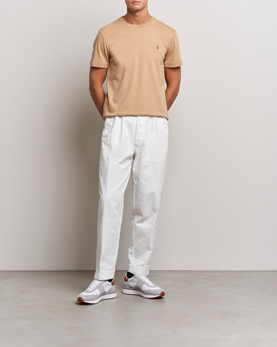 Herren | T-Shirts | Polo Ralph Lauren | Luxury Pima Cotton Crew Neck T-Shirt Camel Heather