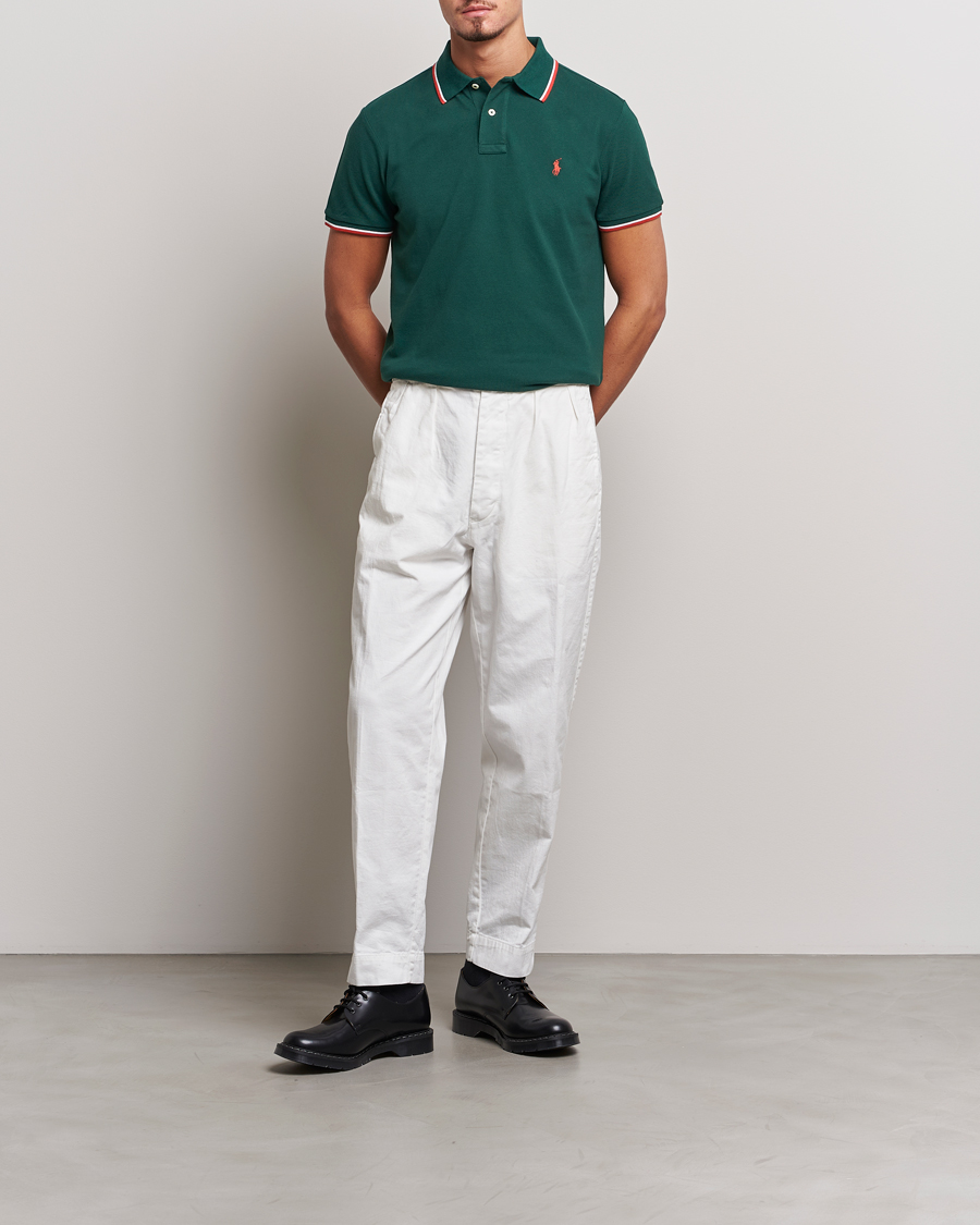Herren | Poloshirts | Polo Ralph Lauren | Custom Slim Fit Piped Polo Hunt Club Green