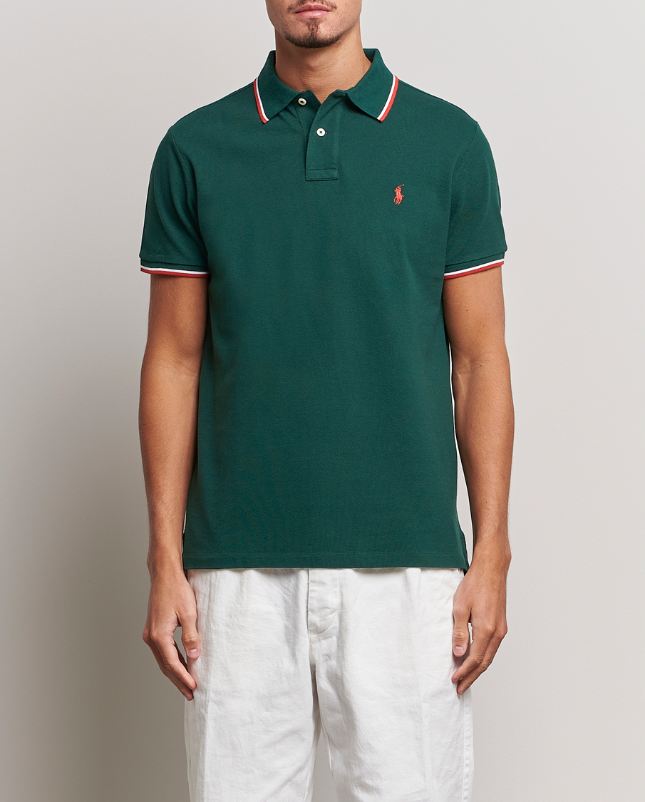 Herren | Poloshirts | Polo Ralph Lauren | Custom Slim Fit Piped Polo Hunt Club Green