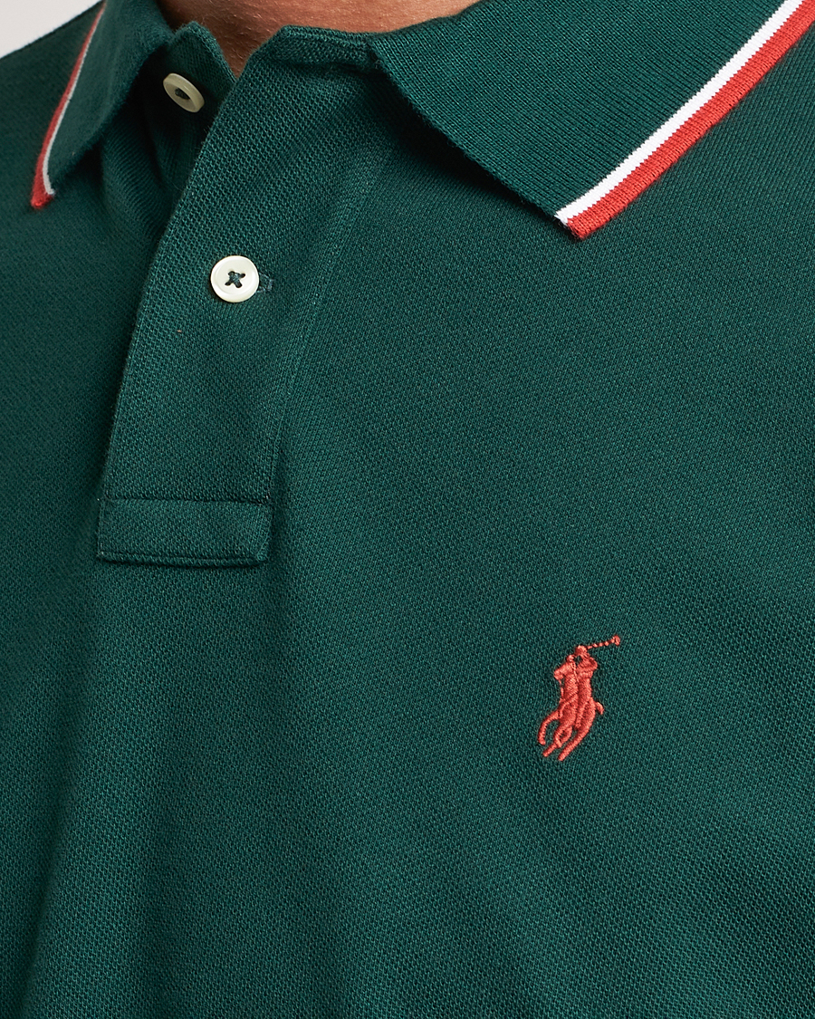 Herren | Poloshirts | Polo Ralph Lauren | Custom Slim Fit Piped Polo Hunt Club Green