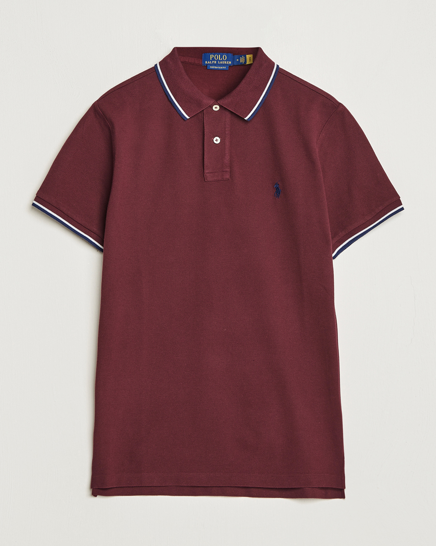 Herren | Poloshirts | Polo Ralph Lauren | Custom Slim Fit Piped Polo Harvard Wine