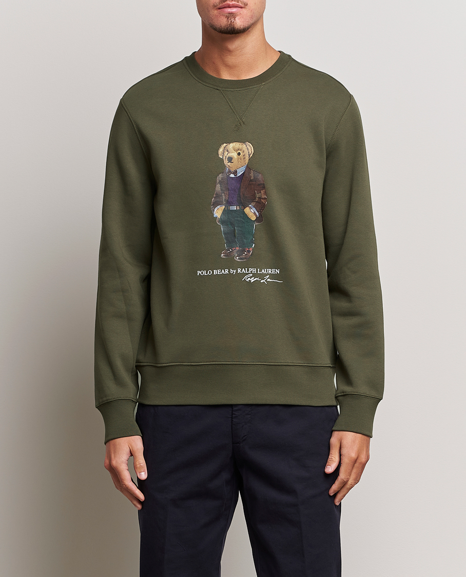 Herren | Pullover | Polo Ralph Lauren | Printed Denim Bear Sweatshirt Expedition Olive